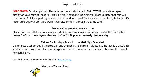 PDF of arrival dismissal information