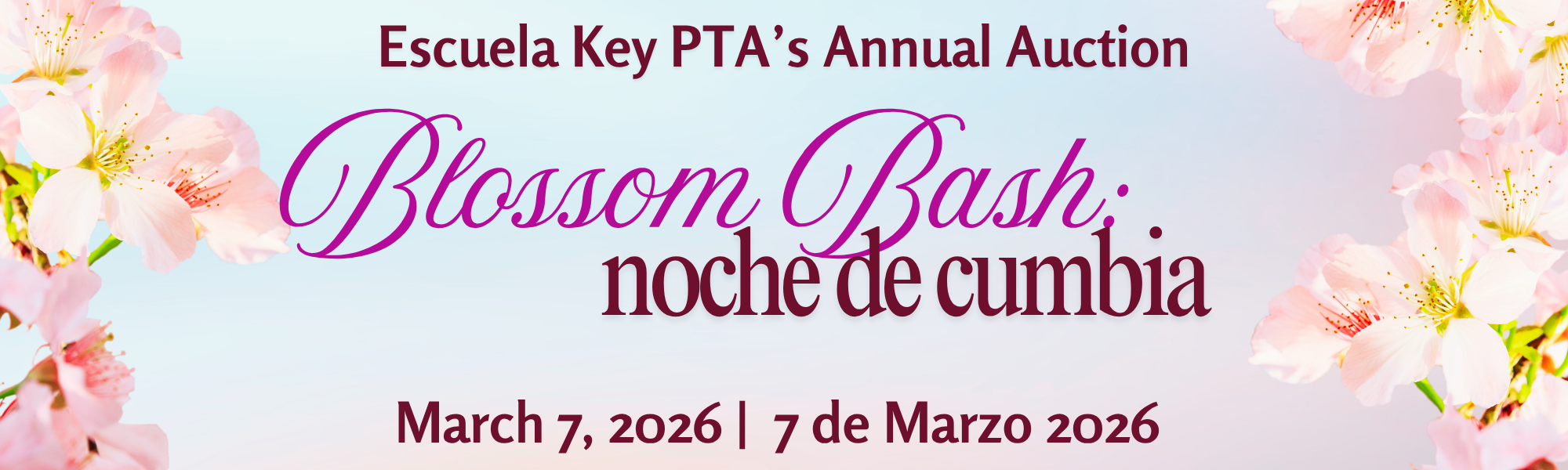 banner with cherry blossoms